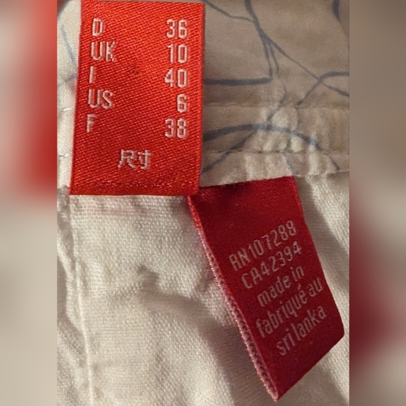 Esprit White A-Line Skirt with Blue Floral Pattern - Picture 4 of 5